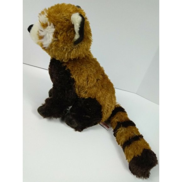 Aurora 9"  Brown and White Bandit RACCOON Plush Realistic Stuffed Animal Toy - Picture 5 of 12